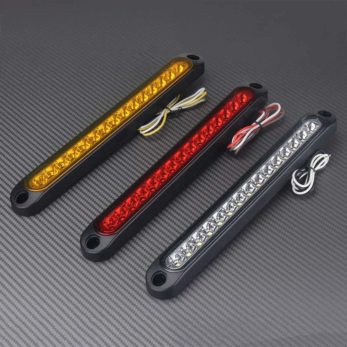 

1/2Pcs 25cm 15LED Car Amber Red White Taillights Rear fog Light Stop Brake Lamp Universal For Truck Trailer Lorry 10v-30v