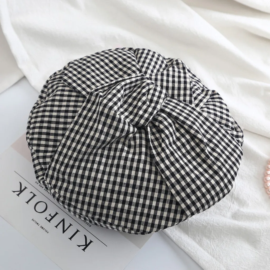 Шапка винтажная женская зимняя черная шапка берет хлопковая корейский газетчика