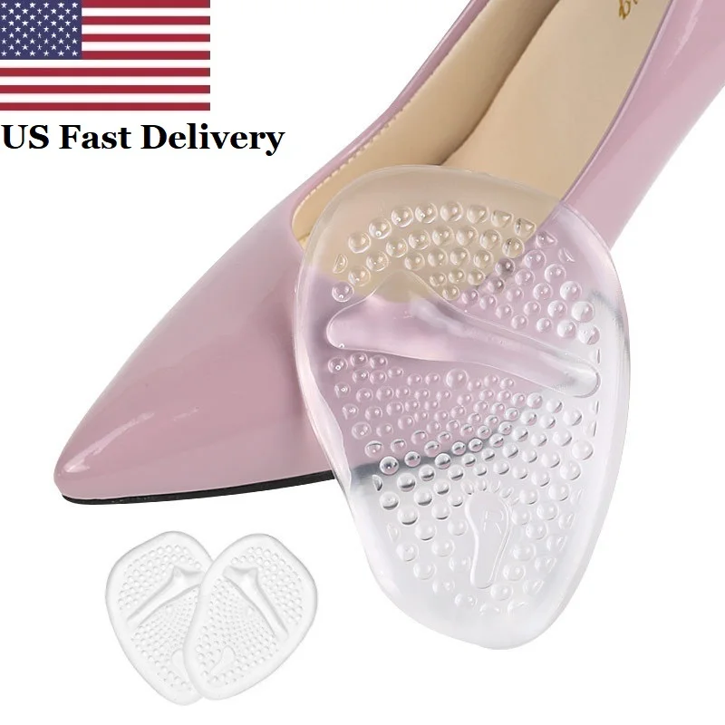 US Forefoot Insert Pad For Women High Heels Shoes Cushion Protection Pain Relief Forefoot Insoles Feet Pads Foot Care Anti-Slip