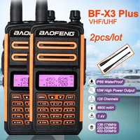 2pcs baofeng x3 ip66 waterproof s5 plus long distance tri band ham radios high power walkie talkies handheld hf transceiver