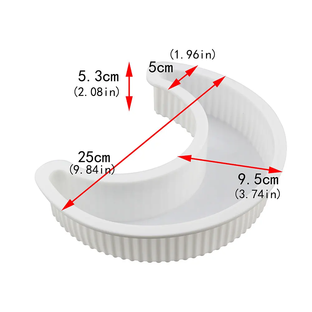 

3D Moon Shape Silicone Cake Mold Crescent Silicone Cake Pan Reusable Mousse Biscuit Bread Mould for Kitchen Baking