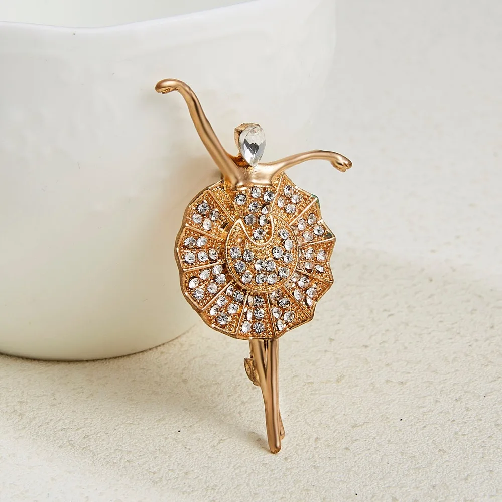 Мода Rhinestone танцы мальчик и девочка чертежное масло фигурка персонажа брошка заколка для женщин Девушка эмаль платье маленькое платье аксессуары
