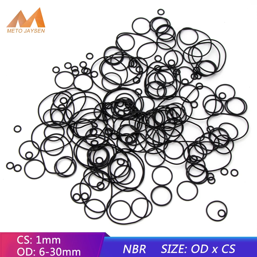 

20pcs NBR Nitrile Rubber Sealing O-ring Gasket Replacement Seal O ring OD 6mm-30mm CS 1mm Black Ring Washer DIY Accessories S122