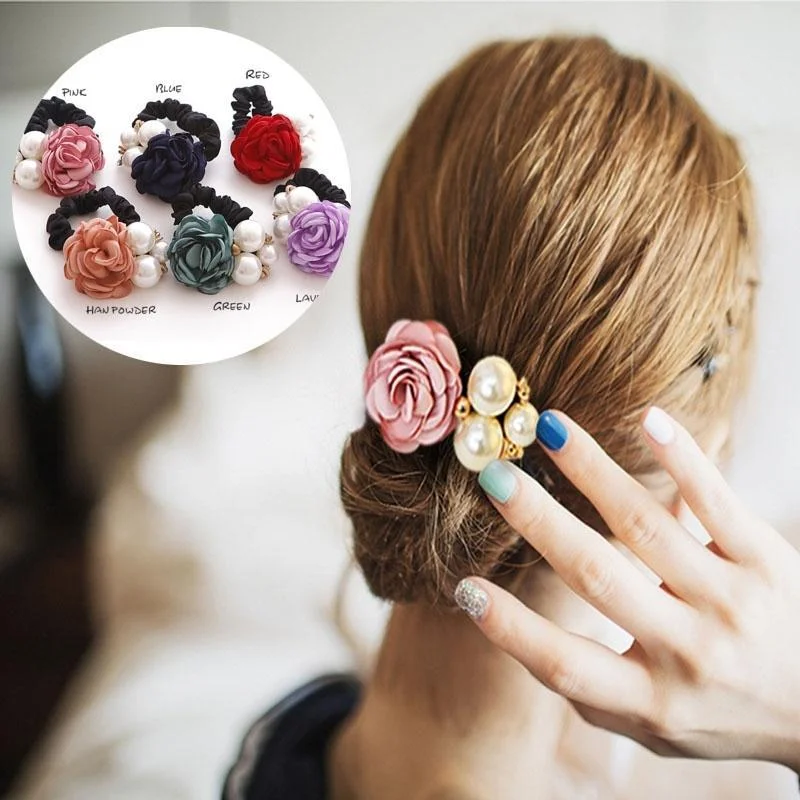 1 шт. красивая роза для женщин Резиновая лента головной убор может сочетаться с