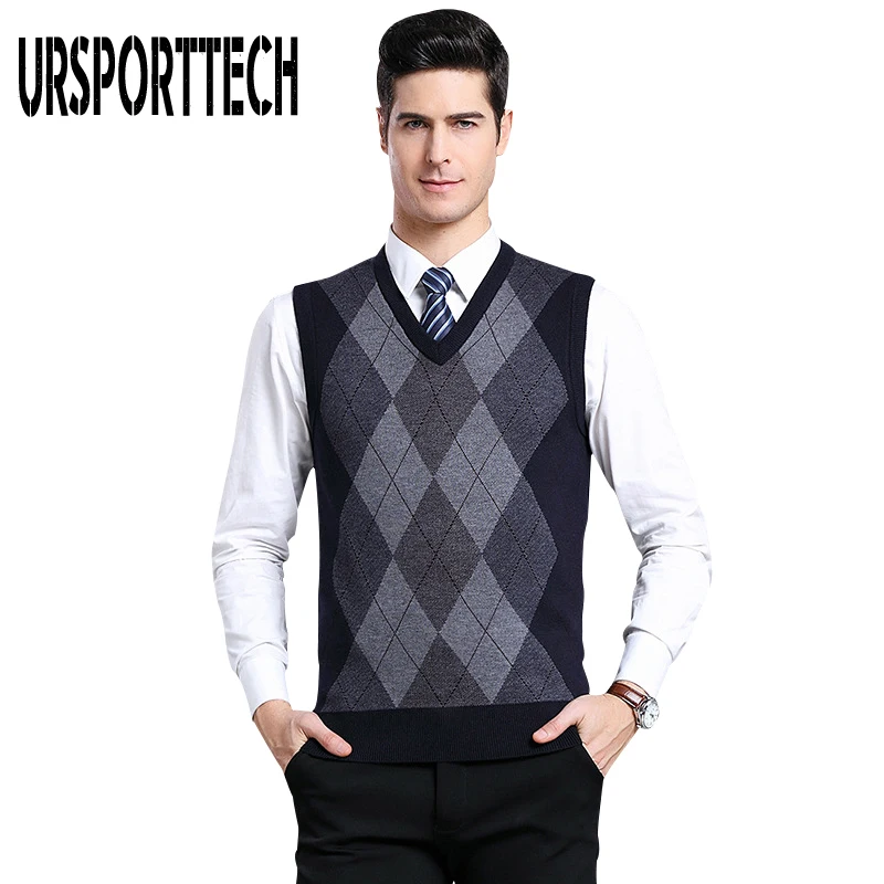 URSPORTTECH новый модный брендовый свитер Мужской пуловер с v-образным вырезом