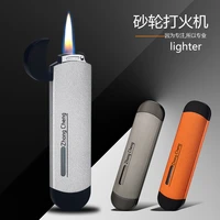 ultra thin metal long stripe flint lighter torch grinding wheel free fire gas butane cigarettes portable lighter gadgets for men