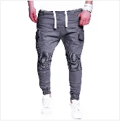 SHUJIN PuimentiuaAutumn Solid Loose Straight Men's Casual Pants Long Trousers Waist Pants Men Plus Size Cotton pantolon erkek