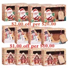 12 шт. Рождественская крафт-бумага конфетная Конфетница подарочная упаковка самодельная упаковочная сумка для вечерние 2021 Новогоднее украшение