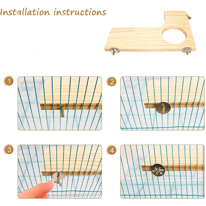 P15D 5Pcs Natural Wood Hamster Stand Platform Rat Activity Playground Chinchilla Cage Accessories with Washers for Birds | Дом и сад