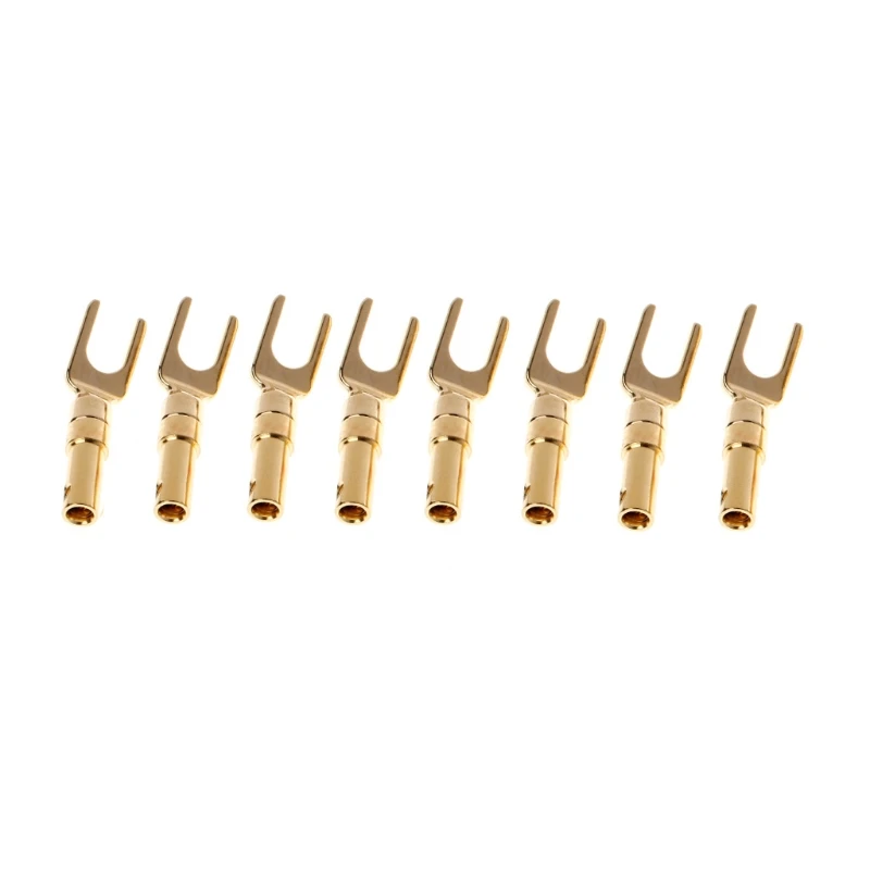 8 шт латунные позолоченные Y образные вилки для динамиков|Соединители| |
