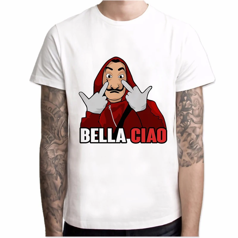 

Summer Fashion T-shirt for men Short sleeved House paper O collar La Casa De PapelT T-shirt for men fun design T-shirt