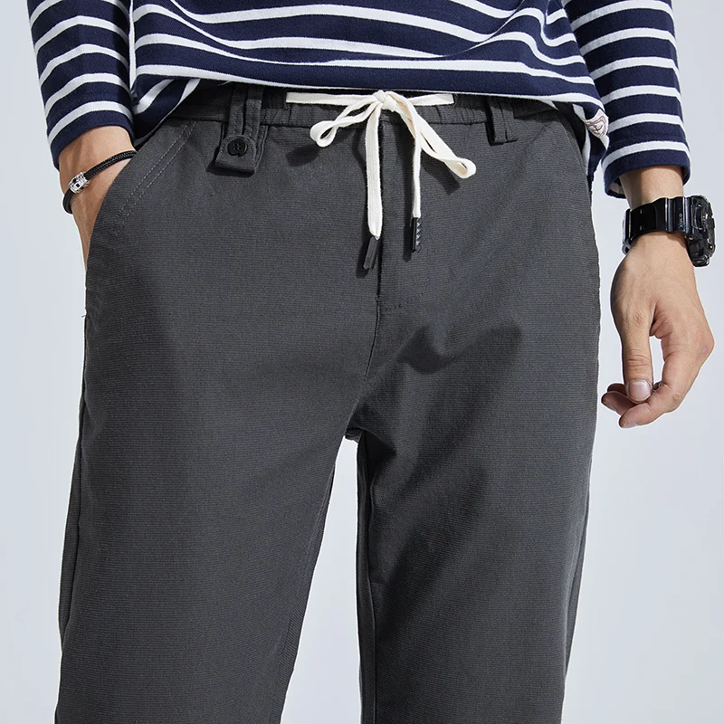 (2 packs) Spring summer New Casual Pants Men Business Fashion Elastic Straigh Trousers Male Brand Gray green Black 28-38 | Мужская