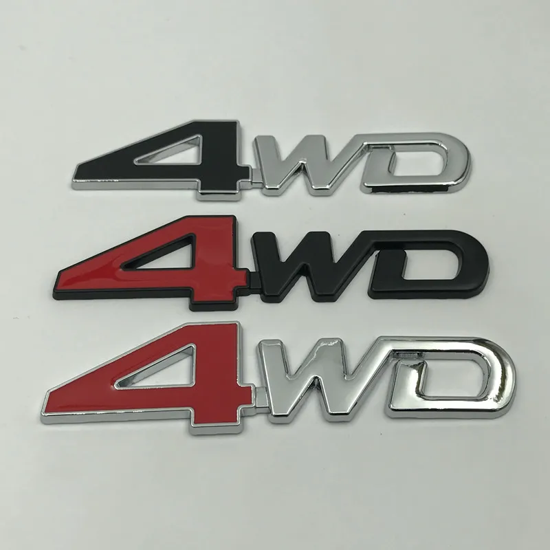 1Pcs 4WD Metal Sticker Car Styling 3D Chrome Emblem Badge Decal For SUV Trunk Honda Suzuki CRV Accord Civic Toyota Kia Vitara - купить по