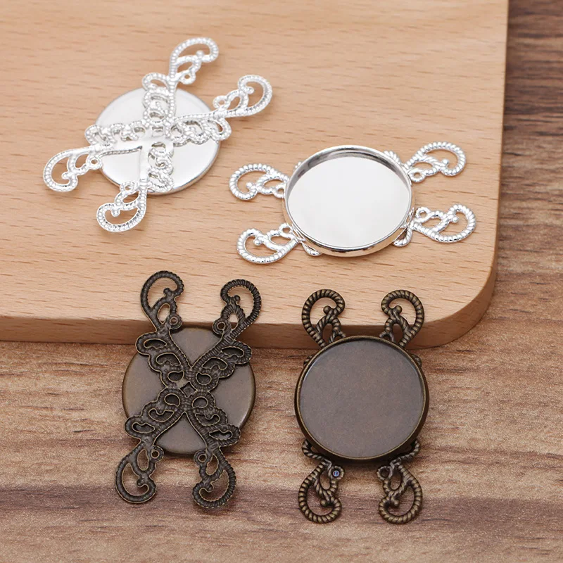 Винтажные филигранные соединители 20 х40 мм с внутренним круглым ободом |