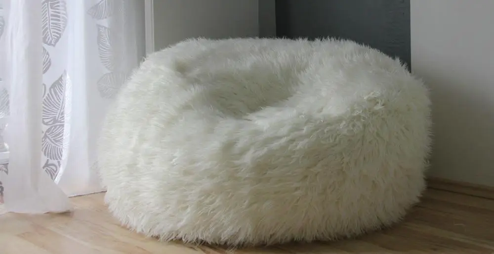 Роскошный пышный и мягкий пушистый меховой мешок из альпаки новинка для отдыха