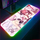 Rem Re Zero Аниме Сексуальная девушка RGB игровой коврик для мыши большой компьютерный коврик для мыши геймерский коврик для мыши со светодиодный Ной подсветкой коврик для мыши Коврик для клавиатуры Настольный коврик XXL