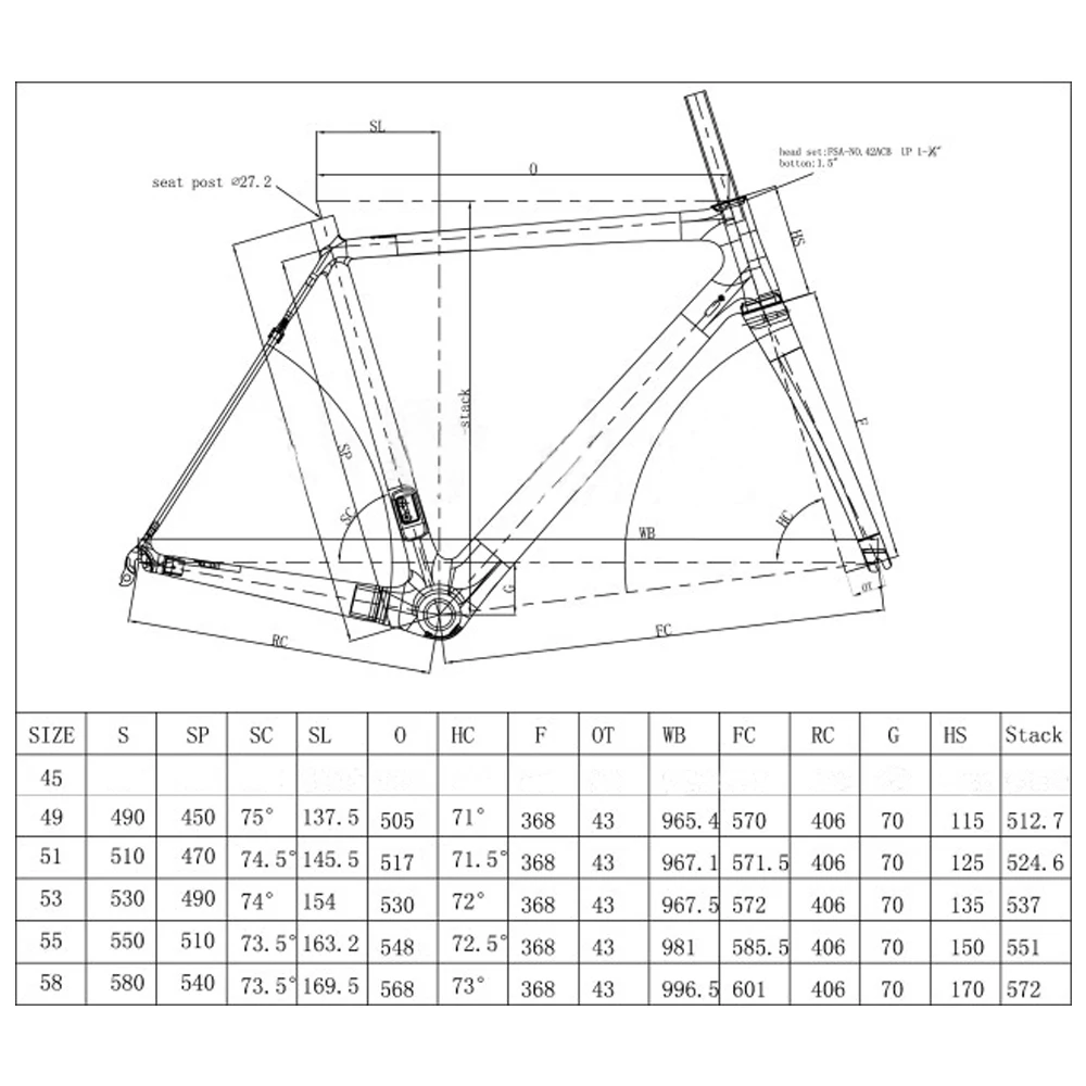 Карбоновая рама вилки 700C подседельный штырь запчасти для дорожного велосипеда