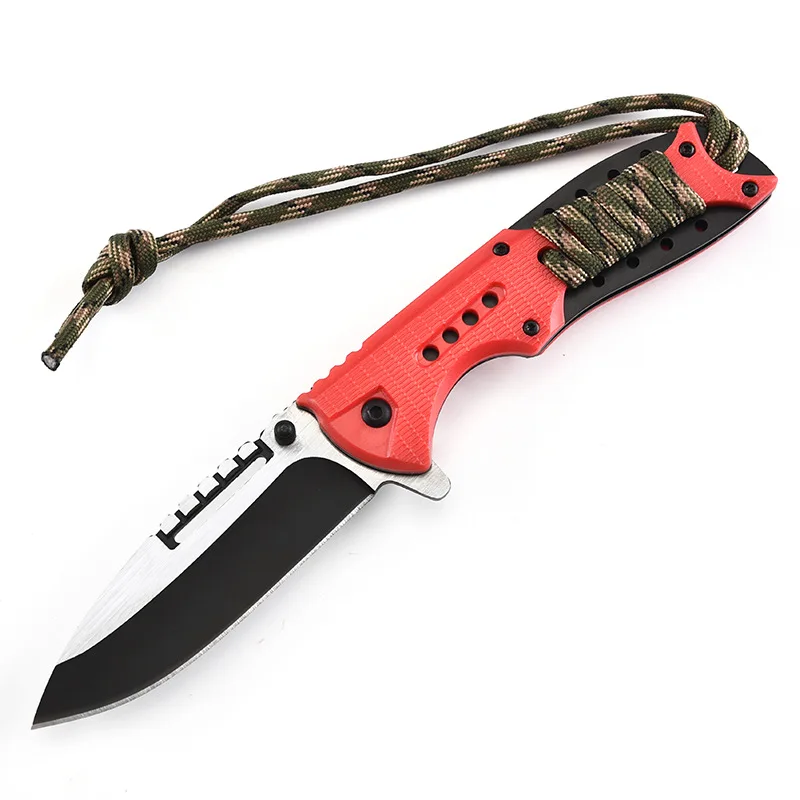 

Hysenss Stainless Steel Outdoor Folding Knife Portable Camping Rescue Survival and Self Defense Tactical Hunting Knife Edc Tool