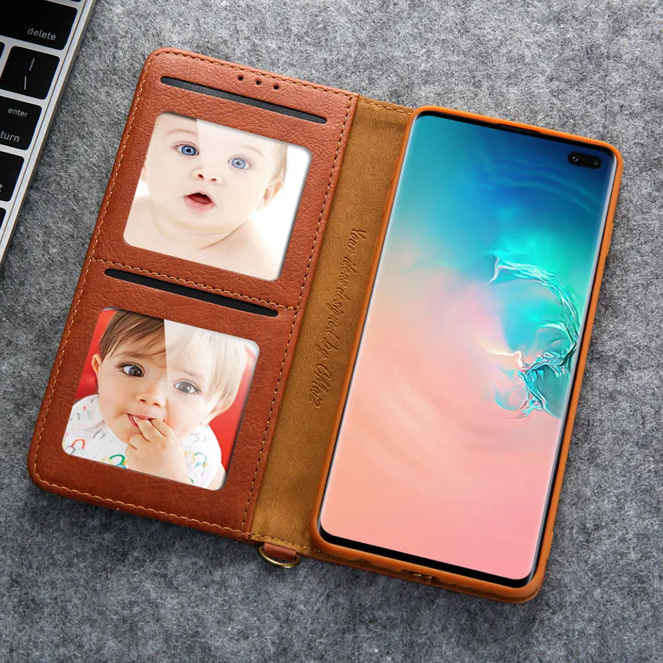 Кожаный чехол для samsung Galaxy S10 S9 S8 S7 из искусственной кожи Обложка Чехол портмоне с
