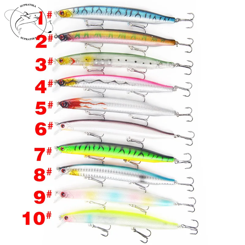 

10 шт./лот плавающая приманка в виде гольяна жесткие приманки 19 г/13,5 см воблеры искусственный лазер Isca с 6 # крючками для морской рыболовной сн...