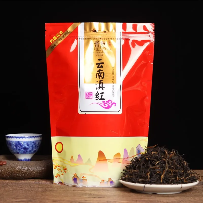 

2022 Dian Hong Black Chinese Tea Famous Yunnan Dianhong Bag Package