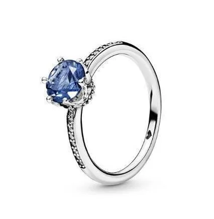 

Authentic 925 Sterling Silver Elegance Rings With Round Crystal Rings For Women Wedding Party Europe Fashion Jewelry