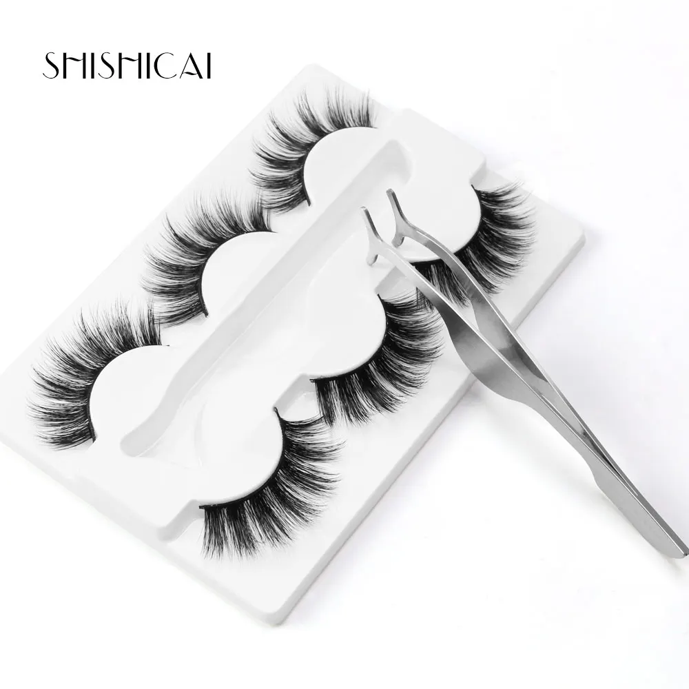 3 пары 3D норковые ресницы ручной работы накладные натуральное драматическое