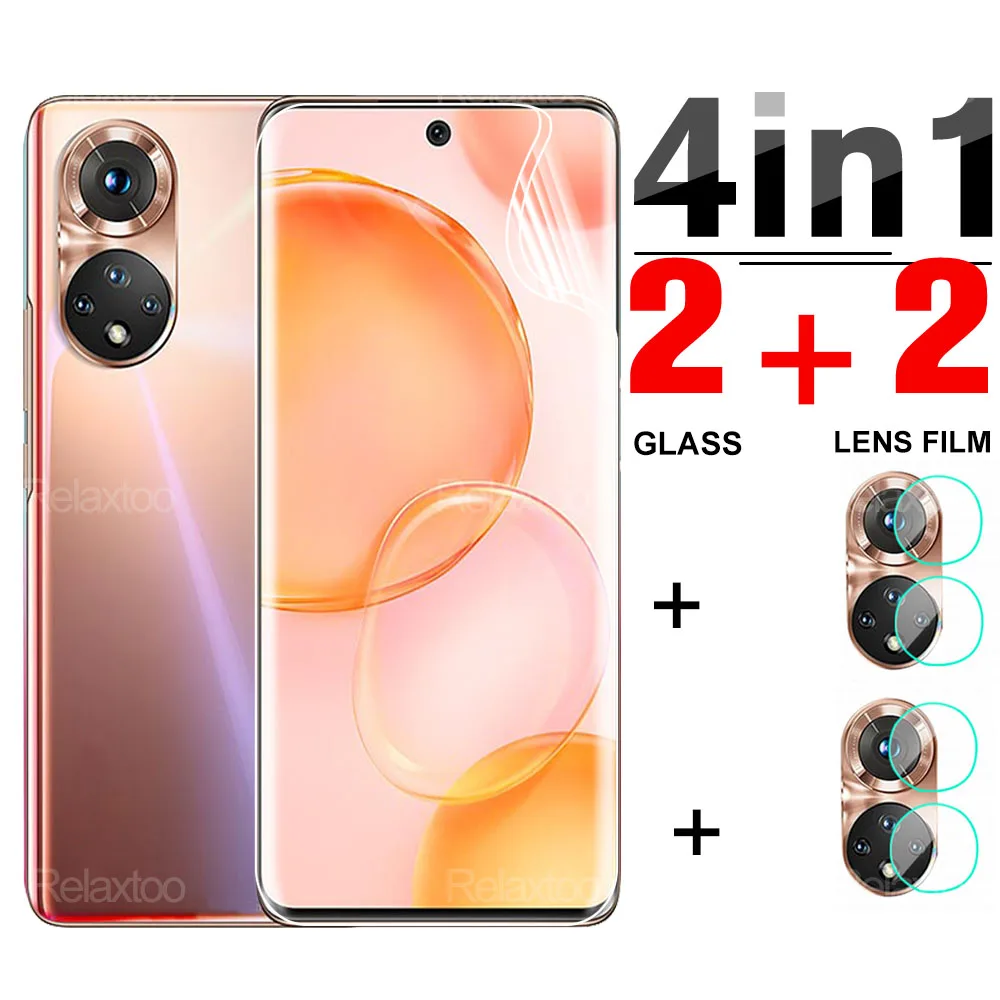 

4 in 1 Hydrogel Film For Huawei Honor 50 Pro 50pro Se 50Se Xonor 50 Lite Phone Screen Full Cover Film Camera Protector Not Glass