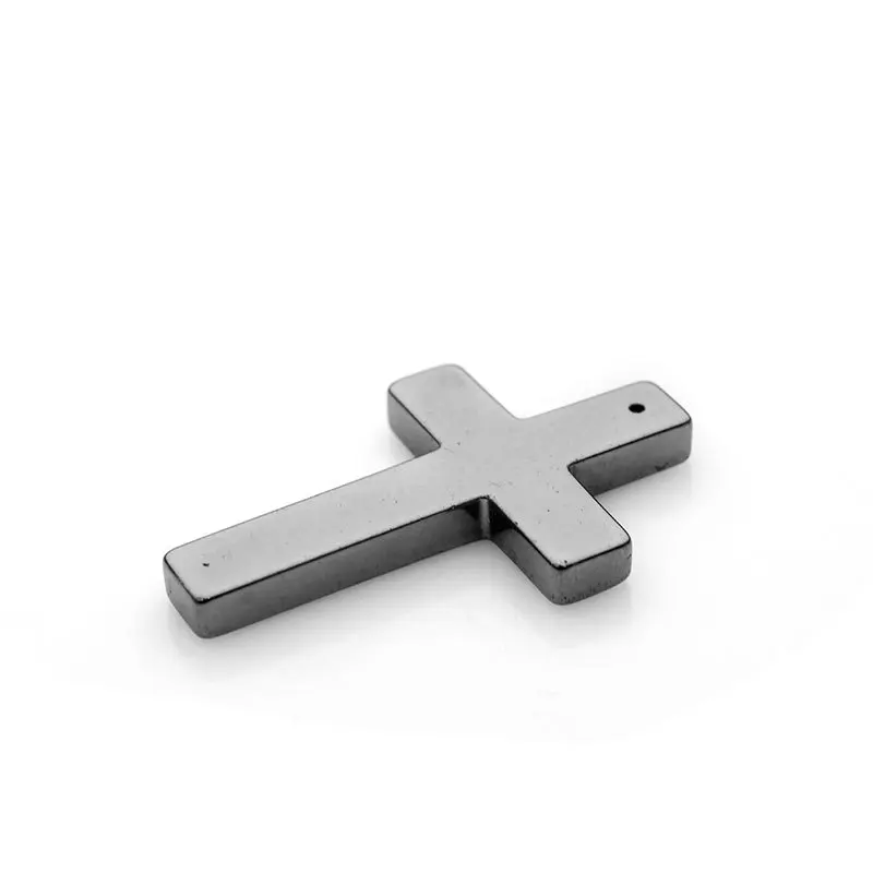 Черный галлоновый камень немагнитное покрытие крест кулон гематит DIY ручной