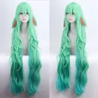 43 дюйма 110 см длинный зеленый синий косплей парик LOL Косплей звезда Хранитель сорака термостойкие волосы парик + уши