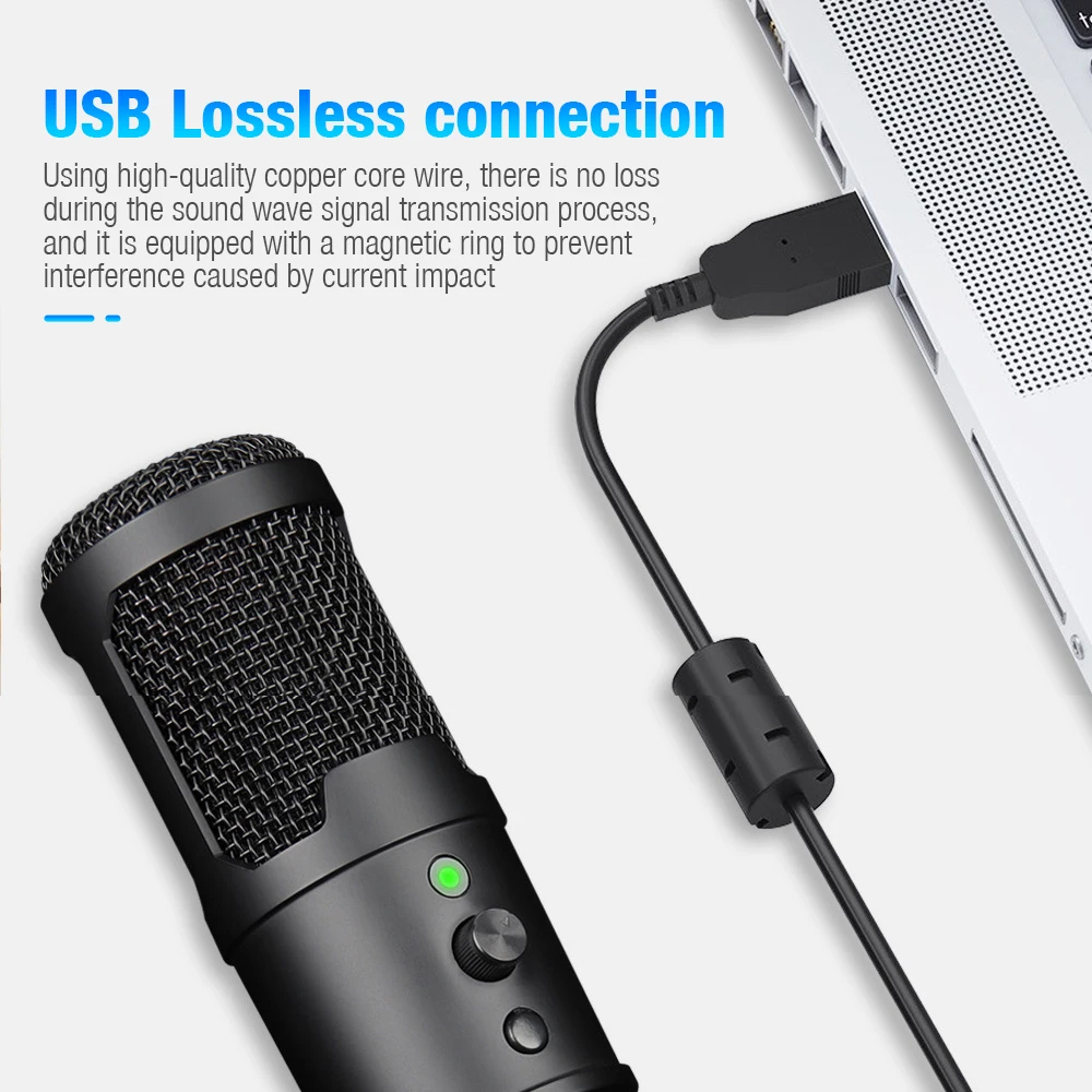 Конденсаторный USB-микрофон для ASMR подкастов студийные микрофоны потоковой