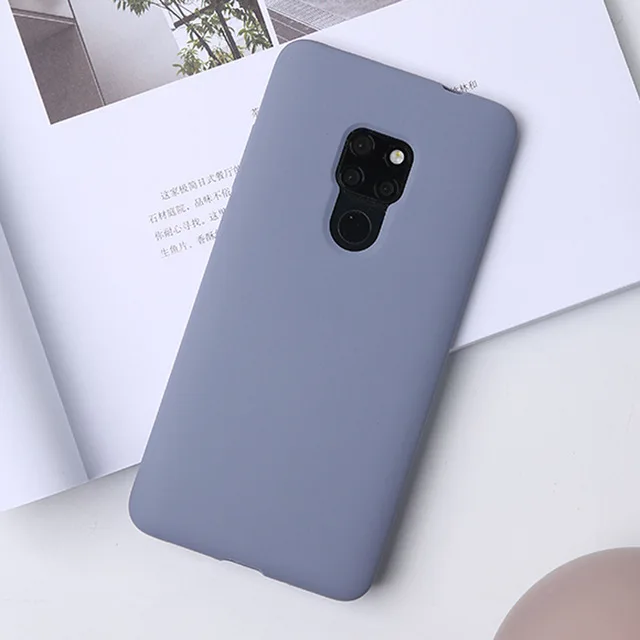 Яркий ТПУ чехол для Huawei Mate 20 из углеродного волокна сплошной цвет Жидкий телефона