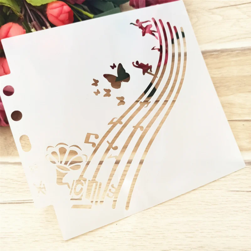 Комплект из 2 предметов музыка трафарет оленя картина шаблон DIY стен Скрапбукинг