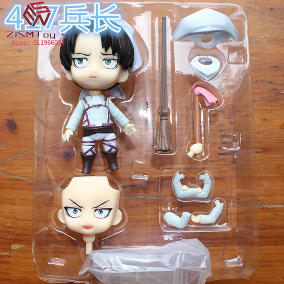 

417 Levi Ackerman Toy Action Figures Anime Attack on Titan Shingeki no Kyojin Cleaning Ver. Movable Joints Statue Figurine Toys