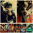 Черный клевер винтажные постеры японское аниме Ретро постеры наклейки на стену крафт-бумага принты украшения дома живопись декор комнаты