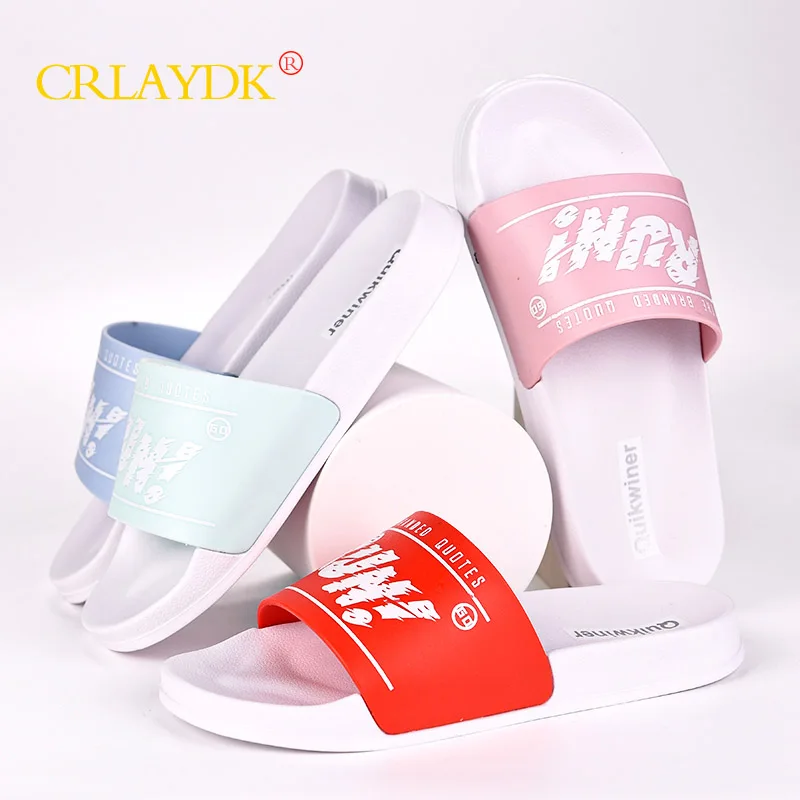 CRLAYDK Women Shower Casual House Sandals Bathroom Slippers Outdoor Beach Soft Sole Flat Slides Open Toe Ladies Non Slip Shoes