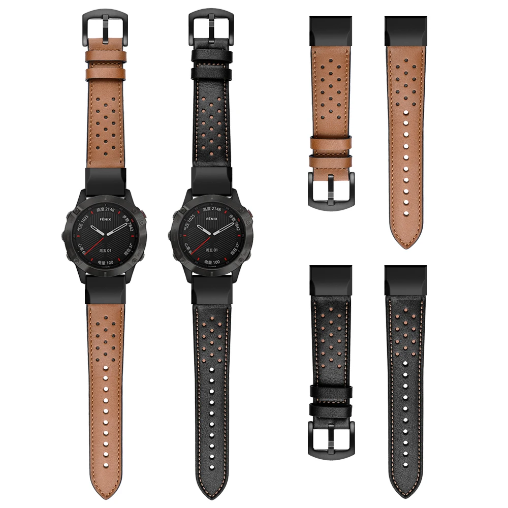 

Genuine Leather Watchband For Garmin Fenix 6 6X Pro/TACTIX DELTA Easyfit Wrist Strap For Fenix 5 5X Plus/Approach S62 Bracelet