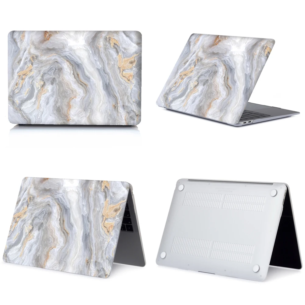 013 Мраморный Жесткий Чехол для ноутбука Macbook Touch ID Air 13 Pro retina 12 13 15 сенсорный экран для Macbook Air 13+ чехол для клавиатуры - Цвет: 013