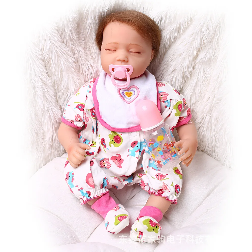 

55cm Newborn Baby Reborn Doll Toys Set For Girls Silicone Sleeping Reborn Dolls with Clothes Realistic Toys Kids Birthday Gifts
