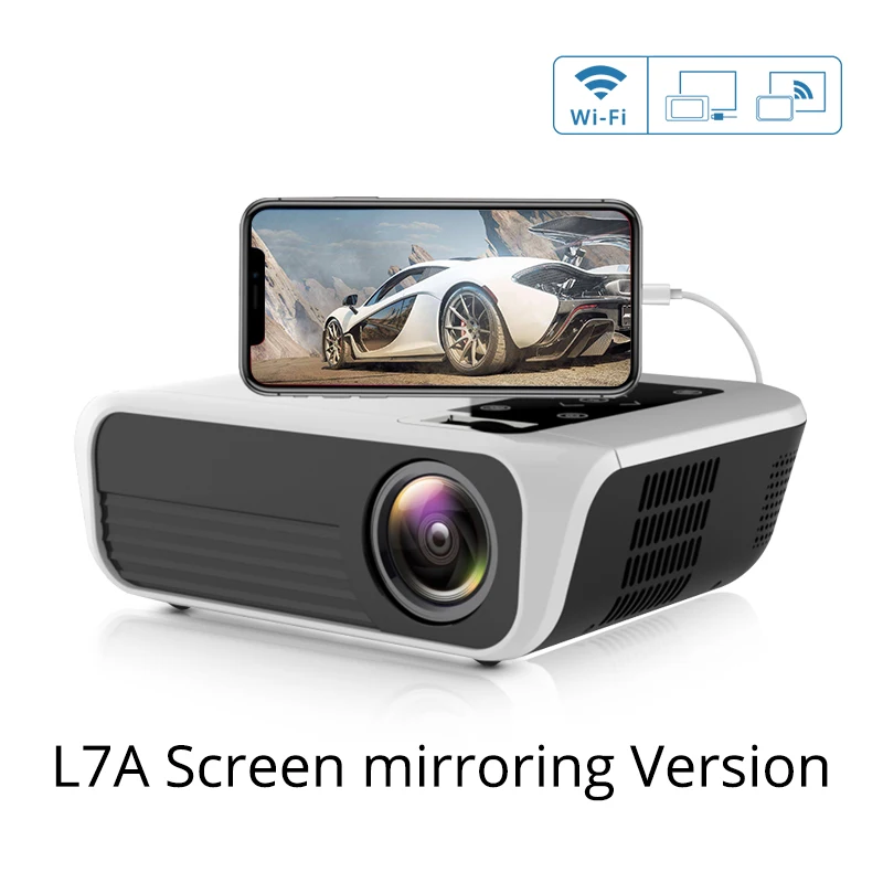 L7A Mirroring Touyinger L7 светодиодный нативный 1080P проектор 4500 люмен full HD мультимедийный проектор Видео Android 7,1 wifi AC3 Bluetooth Домашний кинотеатр HDMI - Цвет: L7A Mirroring