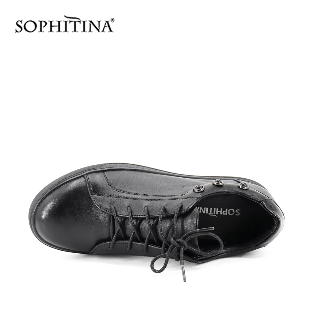 SOPHITINA/нейтральная женская обувь на плоской подошве; высокое качество; модная обувь из овечьей кожи на шнуровке; однотонная обувь ручной работы; Лидер продаж; новая обувь на плоской подошве для отдыха; C276