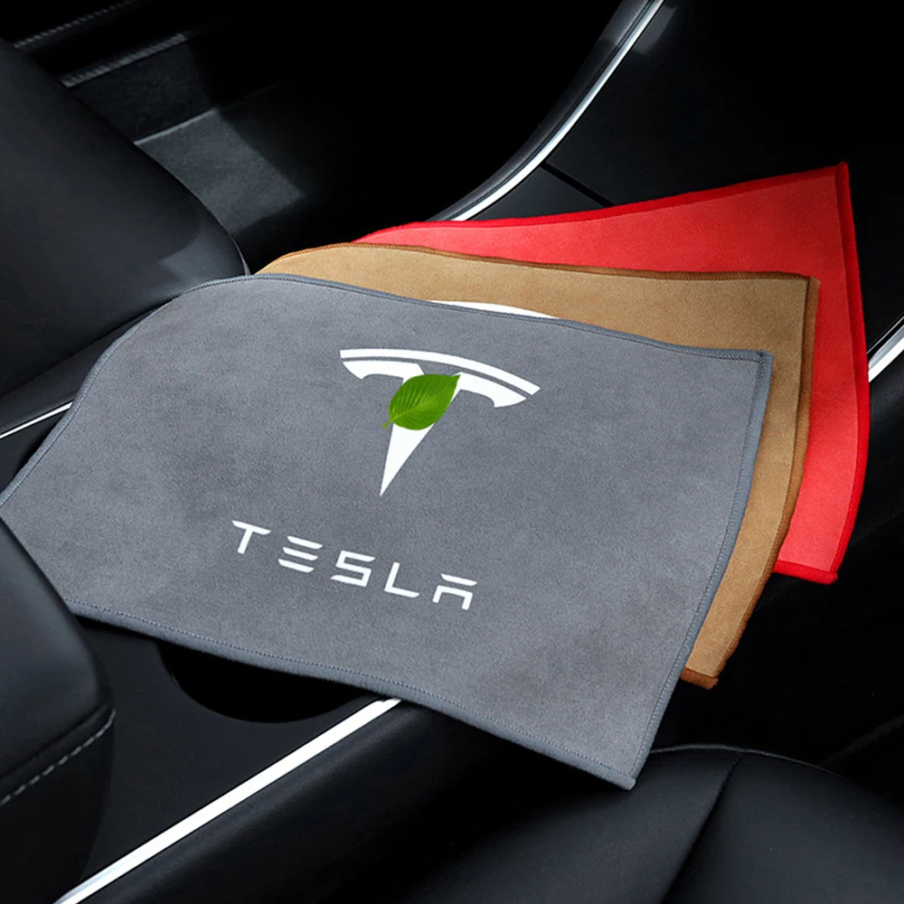

Полотенце для мытья автомобиля из микрофибры для Tesla Model 3 S X Y, автомобильная очистка дверей, окон, уход за сильной водой, искусственная замша