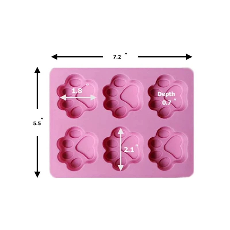 6 полостей инструменты для изготовления мыла кошачьи лапки шаблон Торт Шоколад