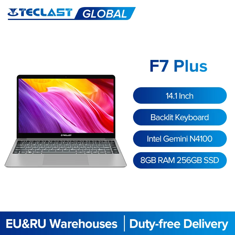 

Teclast F7 Plus 14.1'' IPS 1920x1080 Laptop Intel Gemini Lake N4100 8GB RAM 256GB SSD Windows 10 Notebook Backlight Keyboard