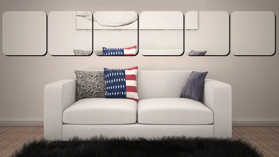 

Corner square home background wall bathroom decoration mirror paste wholesale wall stickers
