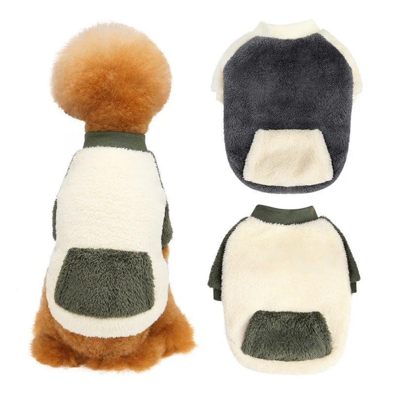 

Fleece Dog Sweaters Pullover Dog Hoodies With Pocket Winter Dogs Coat Jacket Warm Cold Weater Vest Pet Outfit Clothing