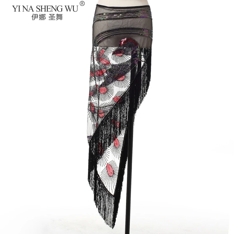 Танец живота Пояс новые костюмы танец талии цепи с изображением павлина Туфли