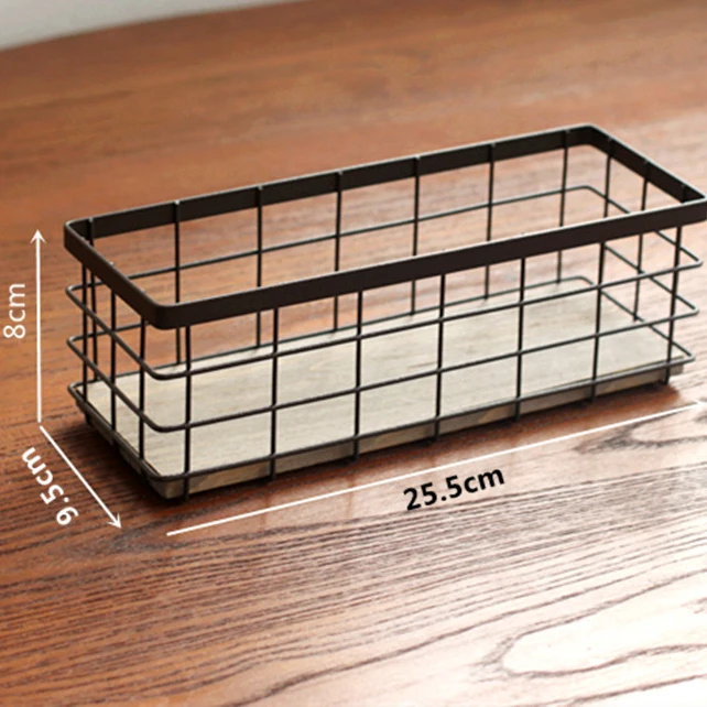 Винтажная креативная настольная корзина для хранения железный ящик органайзер