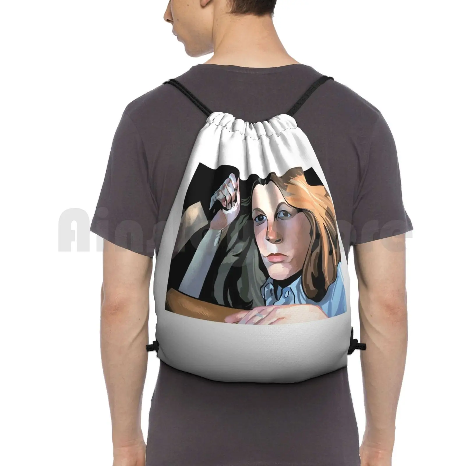 

Хэллоуин рюкзак сумка с Кулиской спортивная сумка водонепроницаемый Хэллоуин Джейми ли Кёртис Ужасы фильмы