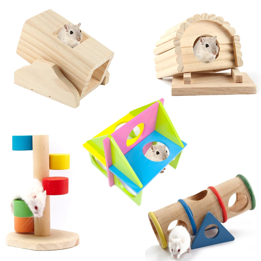 Животное хомяк Seesaw спортивная игрушка деревянная пористая клетка дом с тоннелем